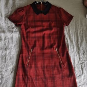 Dark orange plaid dress